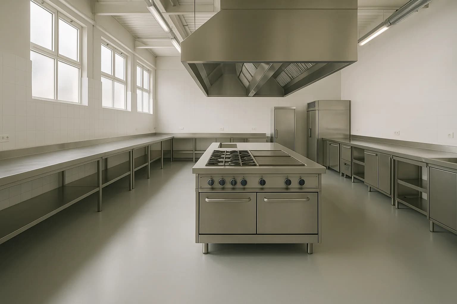 Laboratoire de cuisine professionnelle en inox